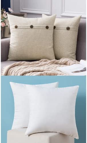 MIULEE 18x18 Pillow Inserts Set of 2-Decorative Shredded Memory Foam  Cooling